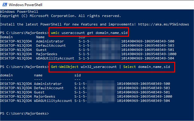 windows security id null sid